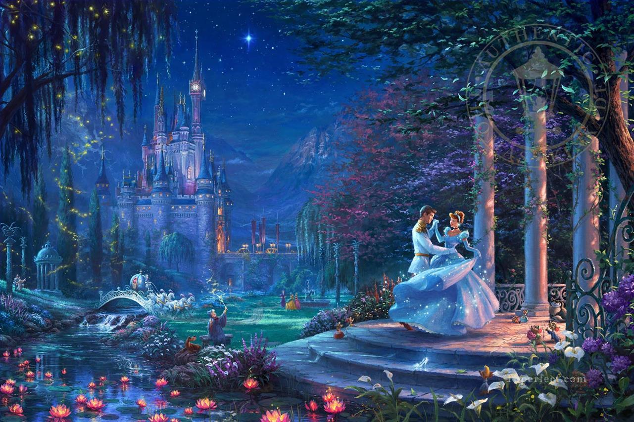 Cenicienta bailando a la luz de las estrellas TK Disney Pintura al óleo